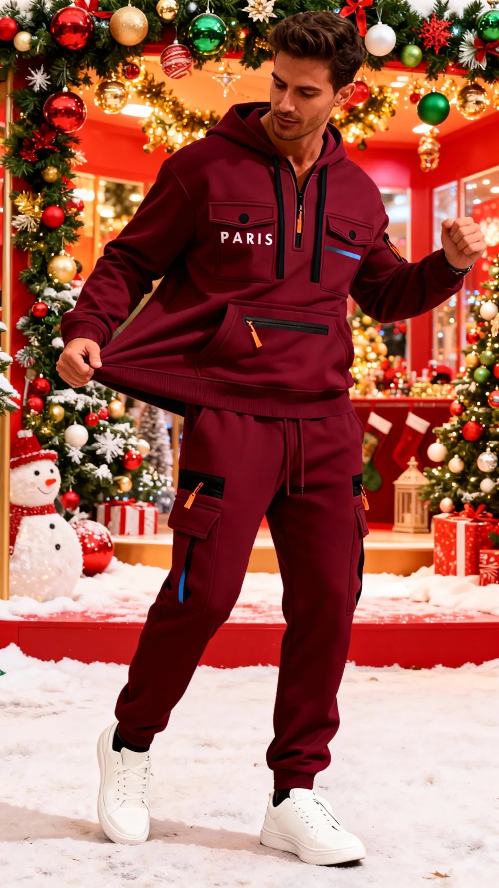 🔥Christmas sale! Men's autumn&winter hooded fashion sweatshirt with multiple pockets