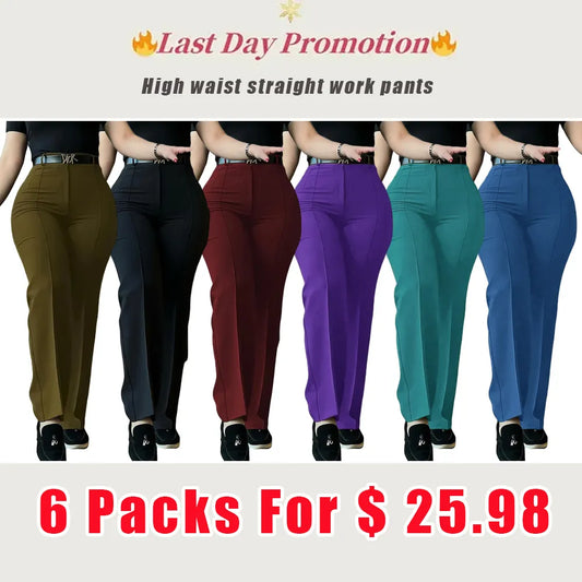 Work Pants for Women High Waist Straight Leg Work Pants Business Casual Trousers