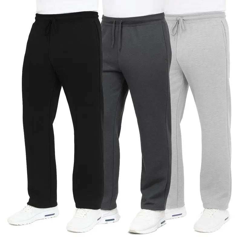 Men's Classic Heavyweight Fleece Sweatpants with Open Bottom