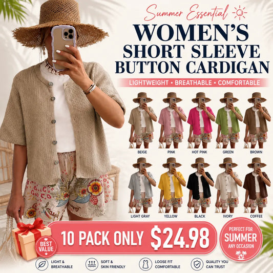 Women's Short Sleeve Cardigan Sweaters