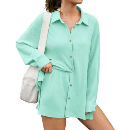 Women’s Gauze Shirt & Shorts Set