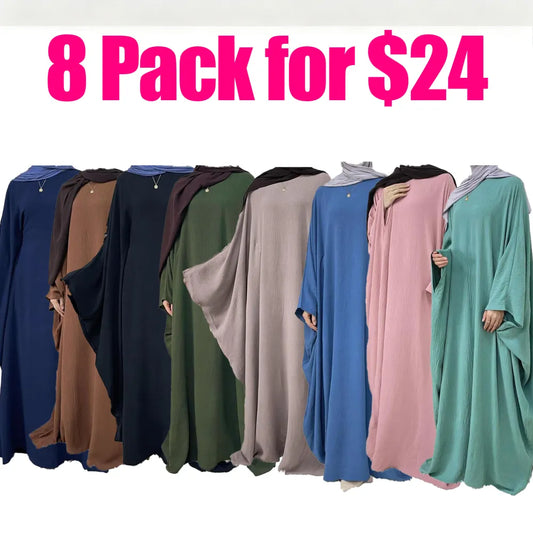 【Plus Size】 Women's Solid Color Abaya, Modest Round Neck Long Sleeve Dress for Daily Wear, Ladies Islamic Clothing for All Seasons