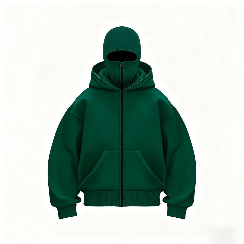 Zip Up Double Layer Hoodie