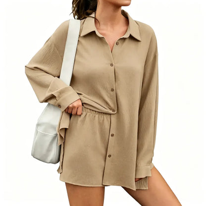 Women’s Gauze Shirt & Shorts Set