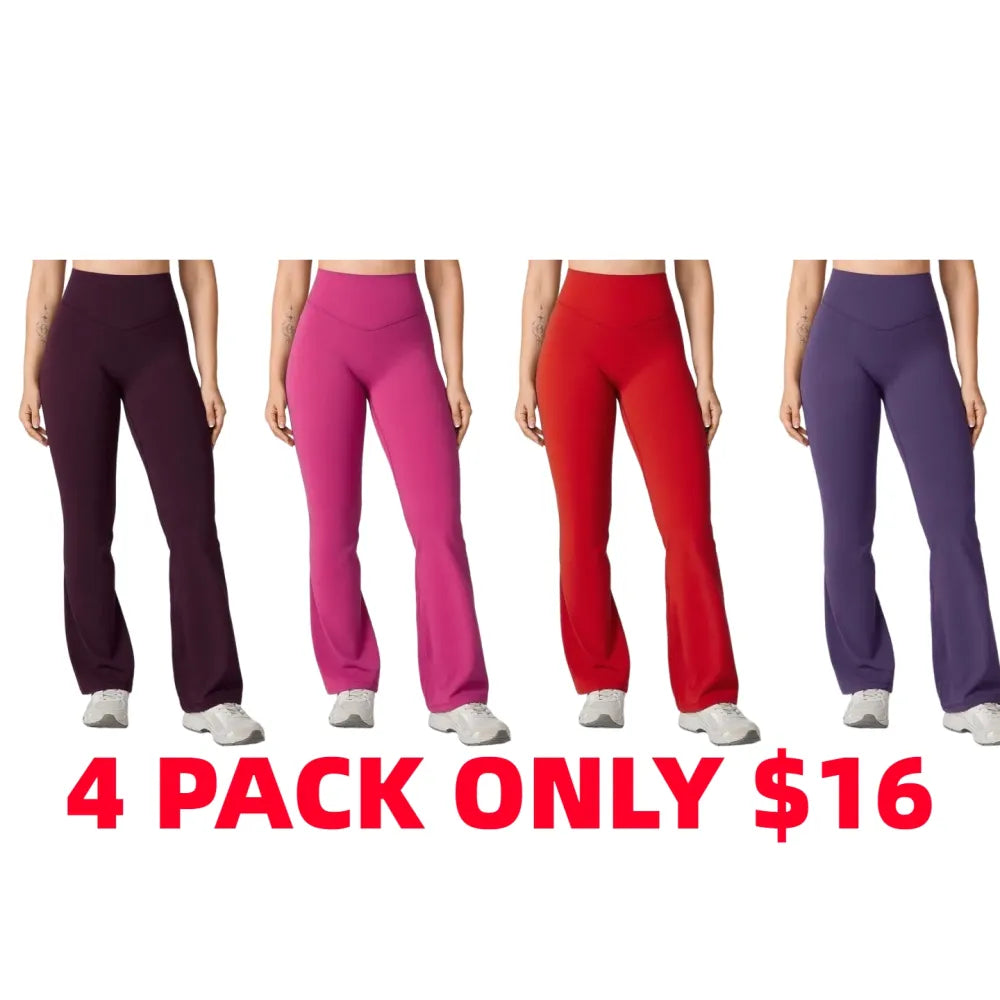 🔥8- PACK No Front Seam Flare Leggings 31"