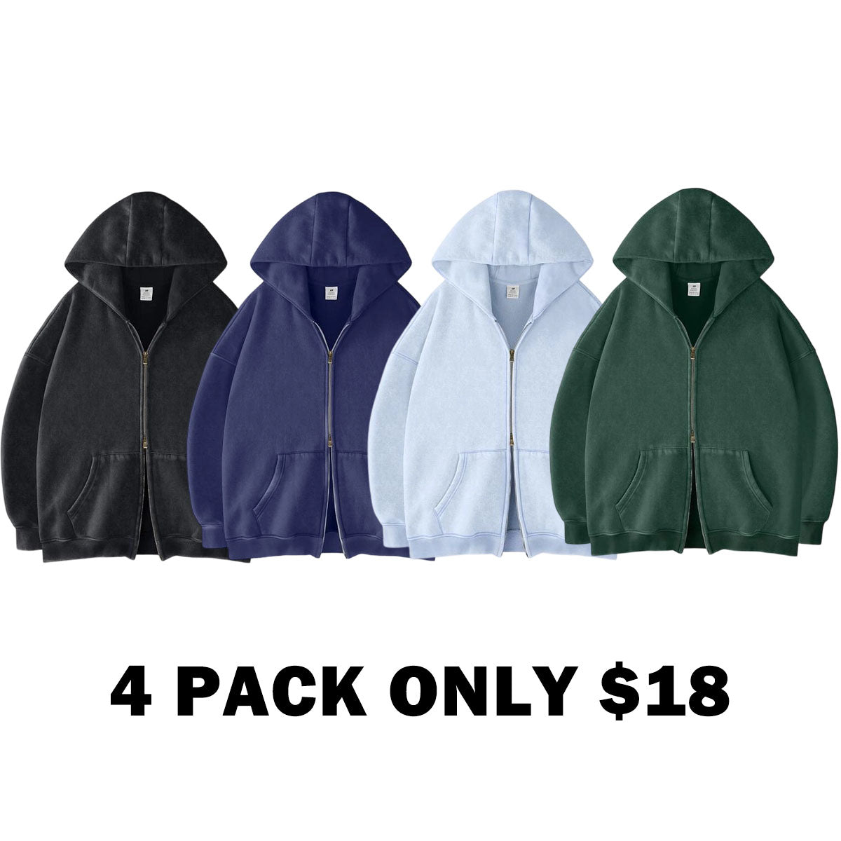 Men´s Hoodies Unisex Oversized Zip-Up Hoodie