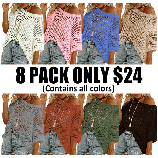 Women'S Summer Round Neck Short Sleeve Sweater