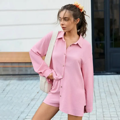 Women’s Gauze Shirt & Shorts Set