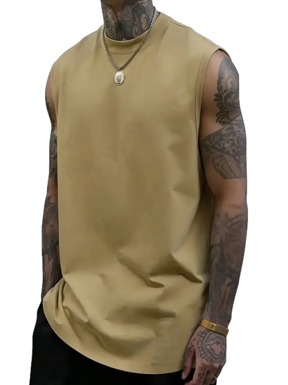 Men's Solid Color Round Neck Tank Top
