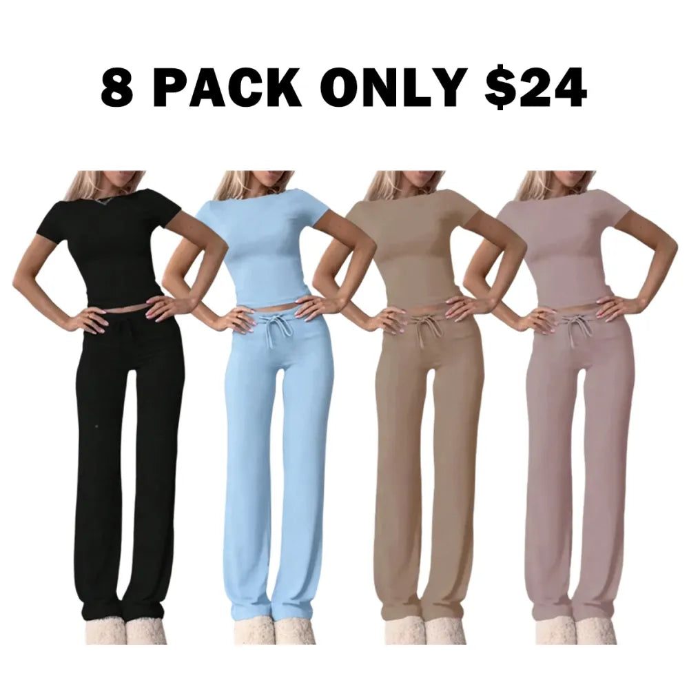 Two-Piece Set Plain Loungewear Set