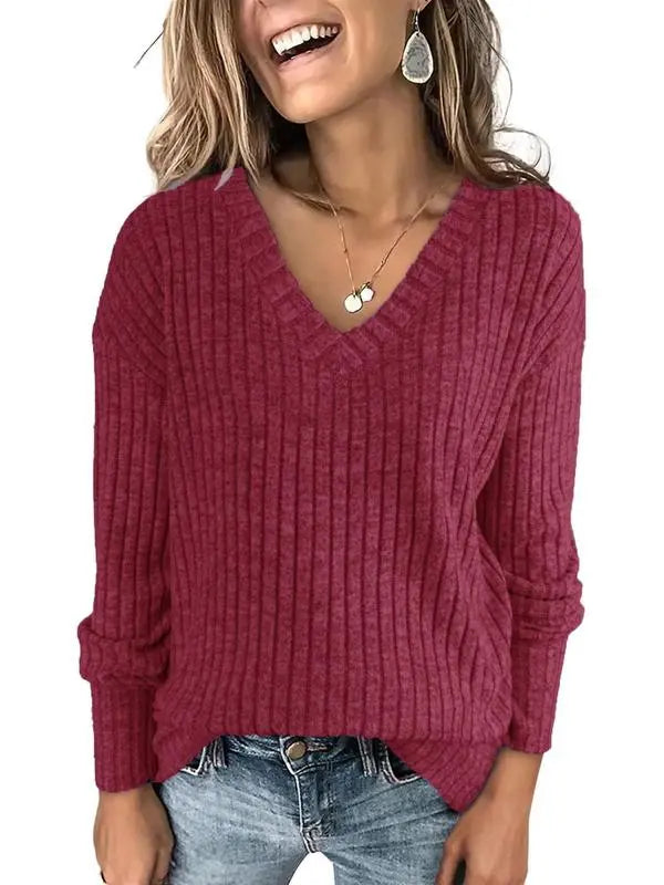 Plain Drop Shoulder V Neck Tee