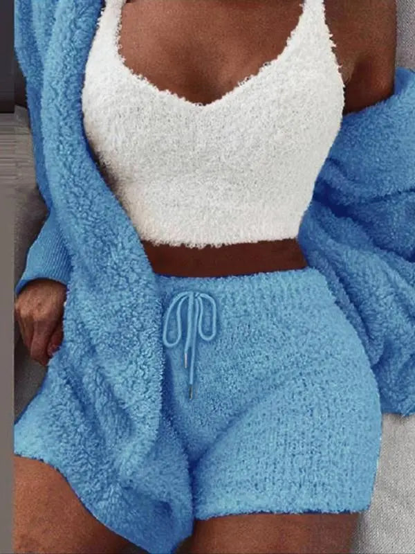 Plush Three-piece Pyjama Set