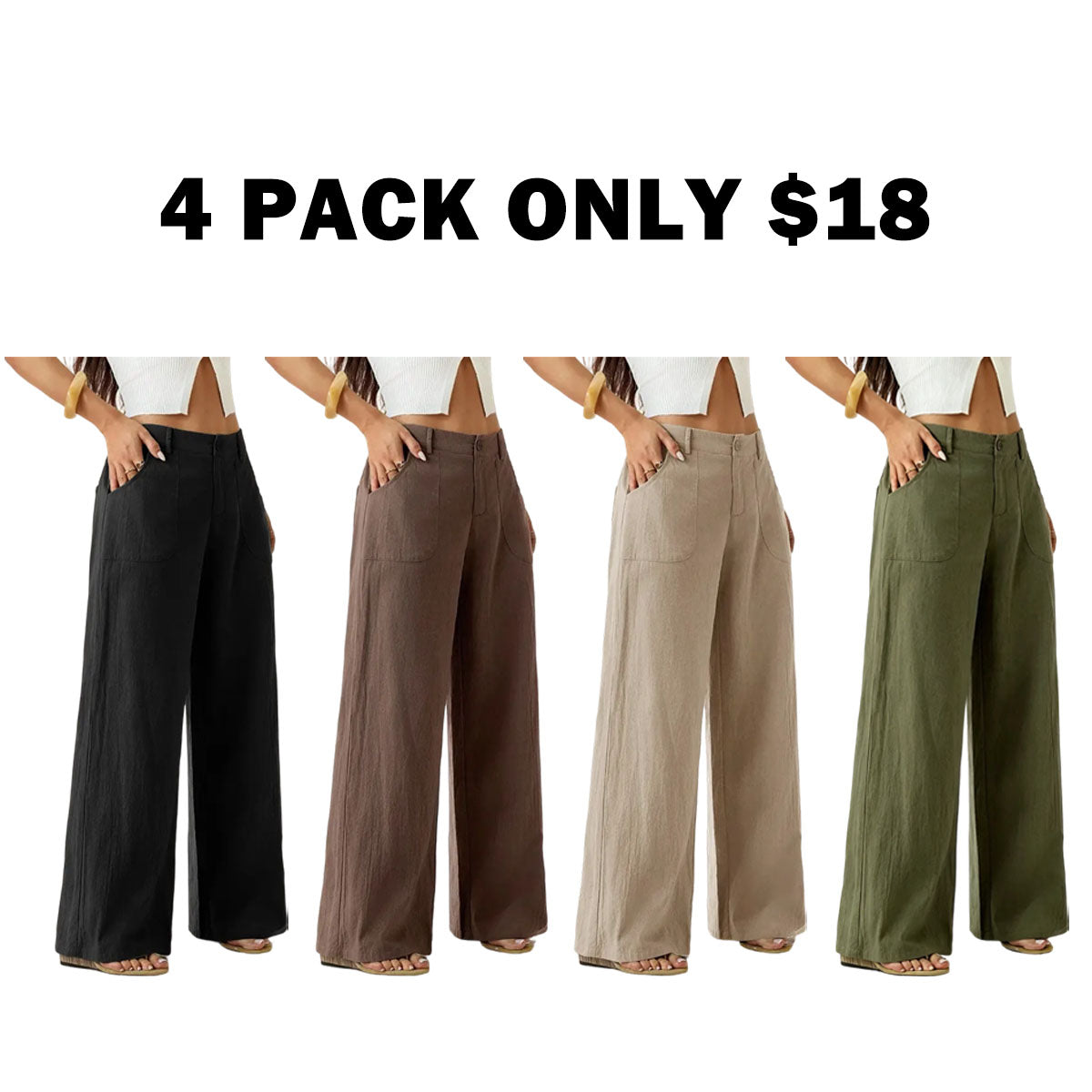 Women's Classical Linen Palazzo Pants