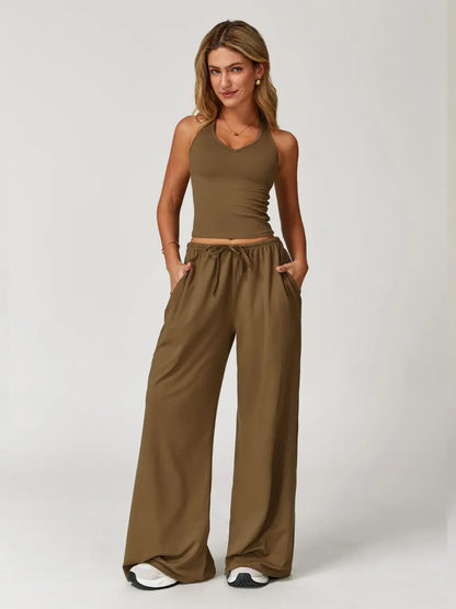 Womens Quick Dry Sport Tank Pants Set