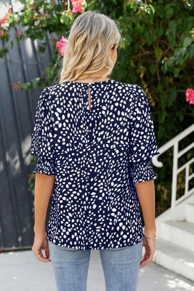 Cicy Bell Women's Polka Dot 3/4 Sleeve Blouse Tops Ladies Casual Office Work Crew Neck T-Shirt Spring Soft Crewneck