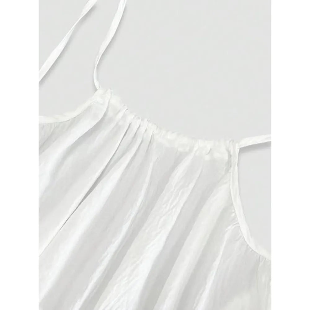 Women's Solid Color Backless Spaghetti Strap Cami Dress