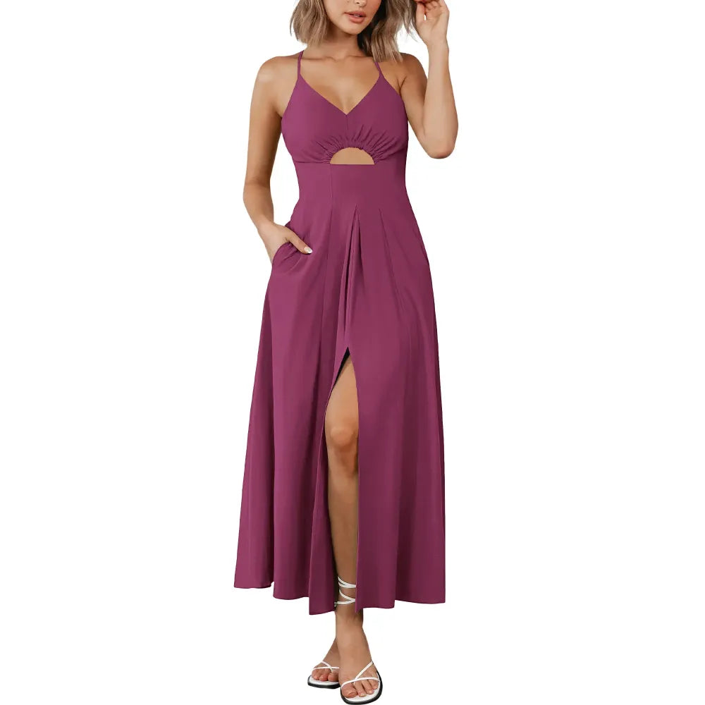 Women's 2026 Summer Sleeveless Spaghetti Strap Maxi Dress