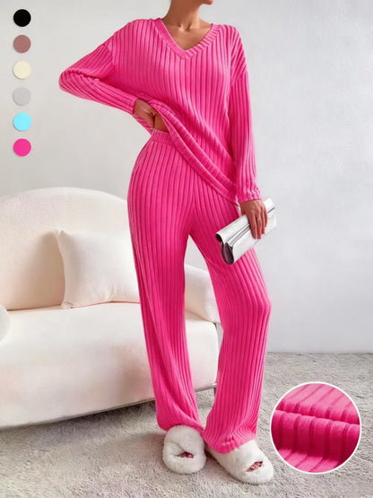 Women's Solid Drop Shoulder Pocket Lounge Set