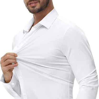 Men’s Slim Fit Stretch Dress Shirt – 16-Way Stretch, Wrinkle-Free