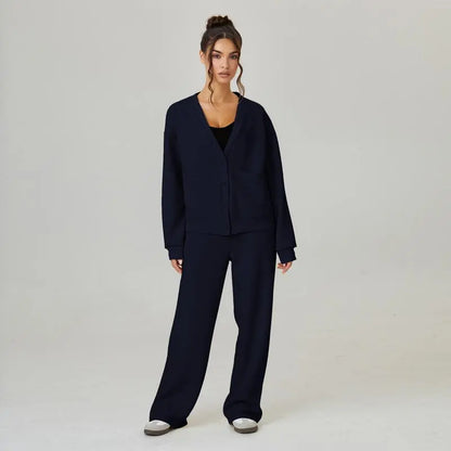 Women's Slouchy Solid Color Soft Two Piece Set