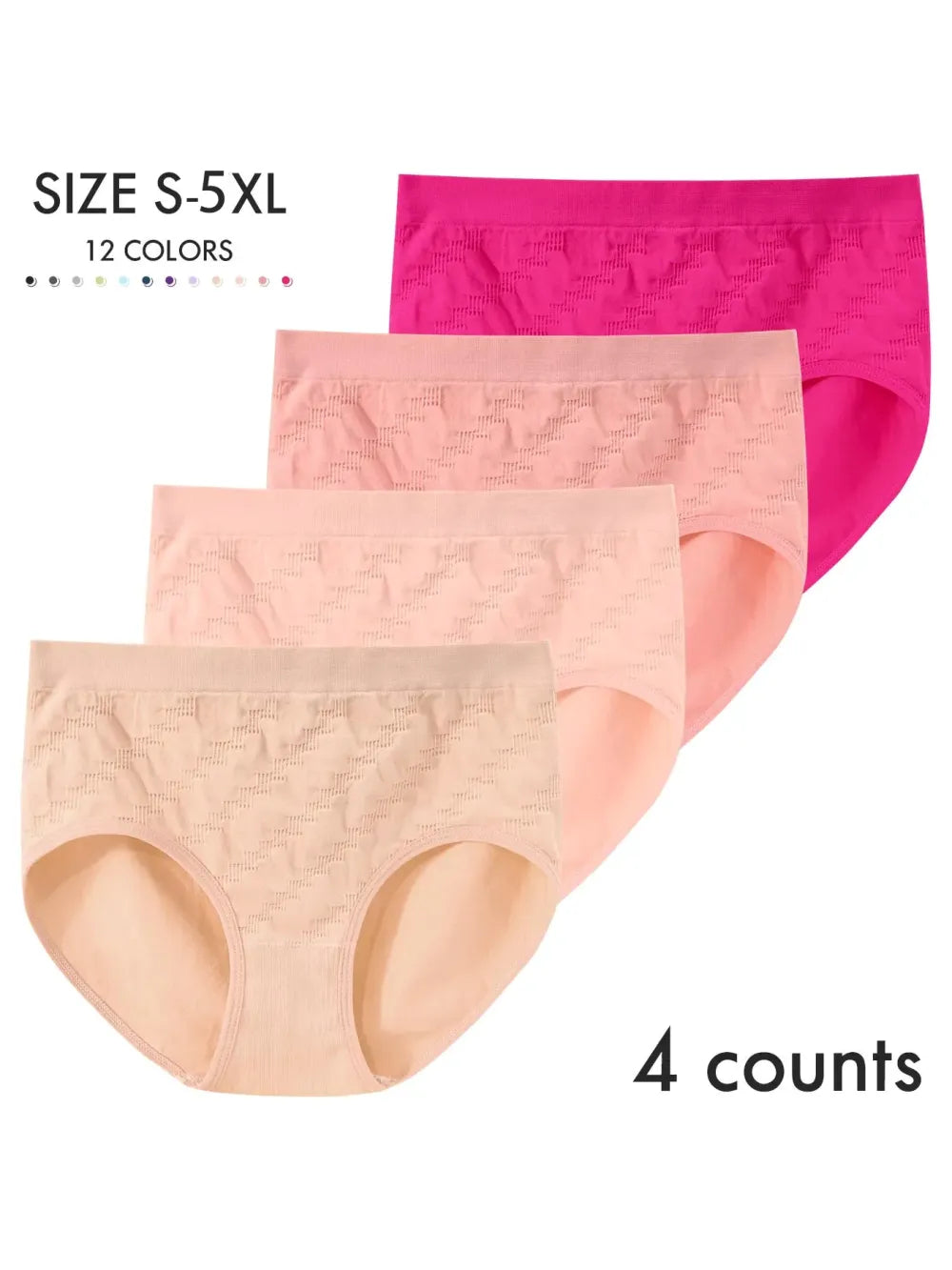 100% COTTON Women's Solid Color Panty, Breathable Comfortable Panty for Daily Wear