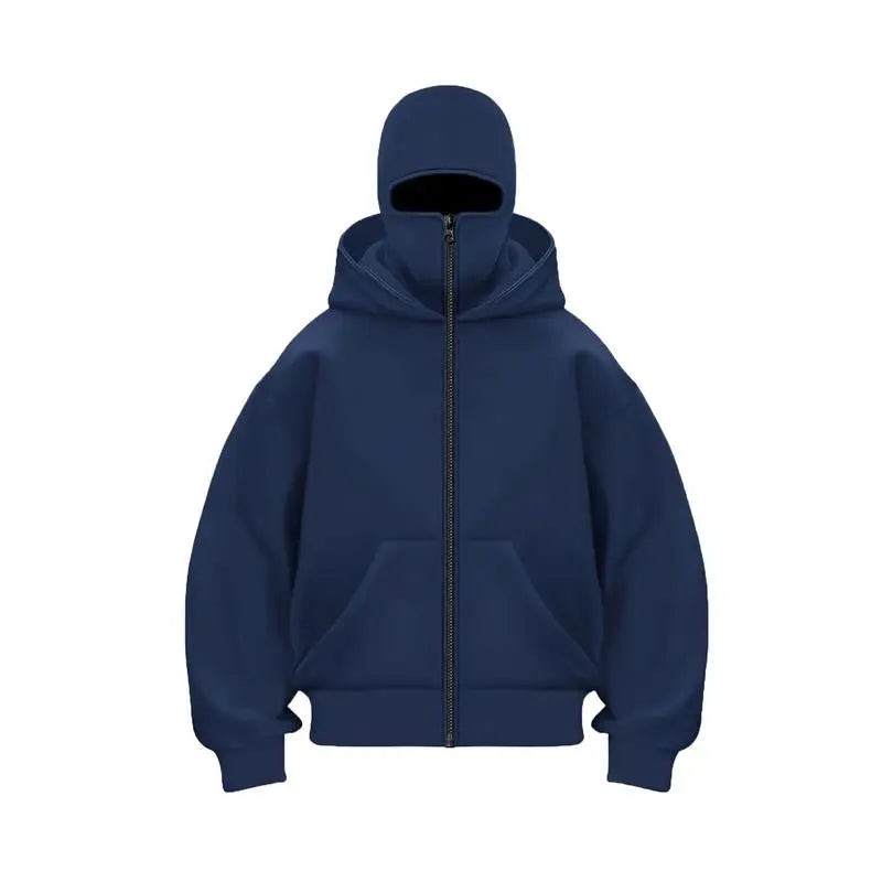 Zip Up Double Layer Hoodie