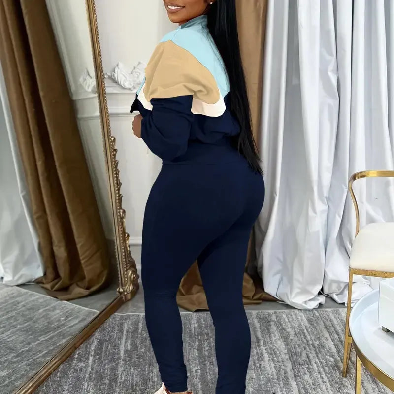 2-piece Colorblock Tracksuit Sets