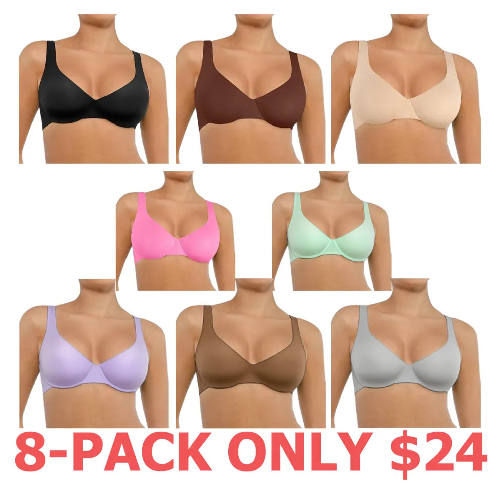 Bras for Women Comfort Underwire Balconette Bras Plus Size Full Coverage No Padded Seamless Everyday Bras Womenswear Comfortable