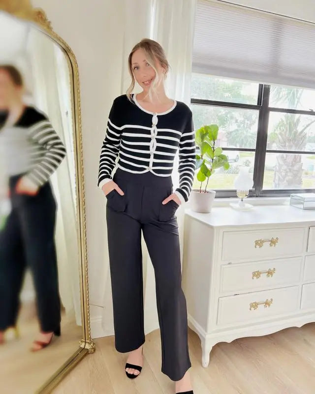 🔥8- PACK Women Loose High-Waist Business Casual Pants