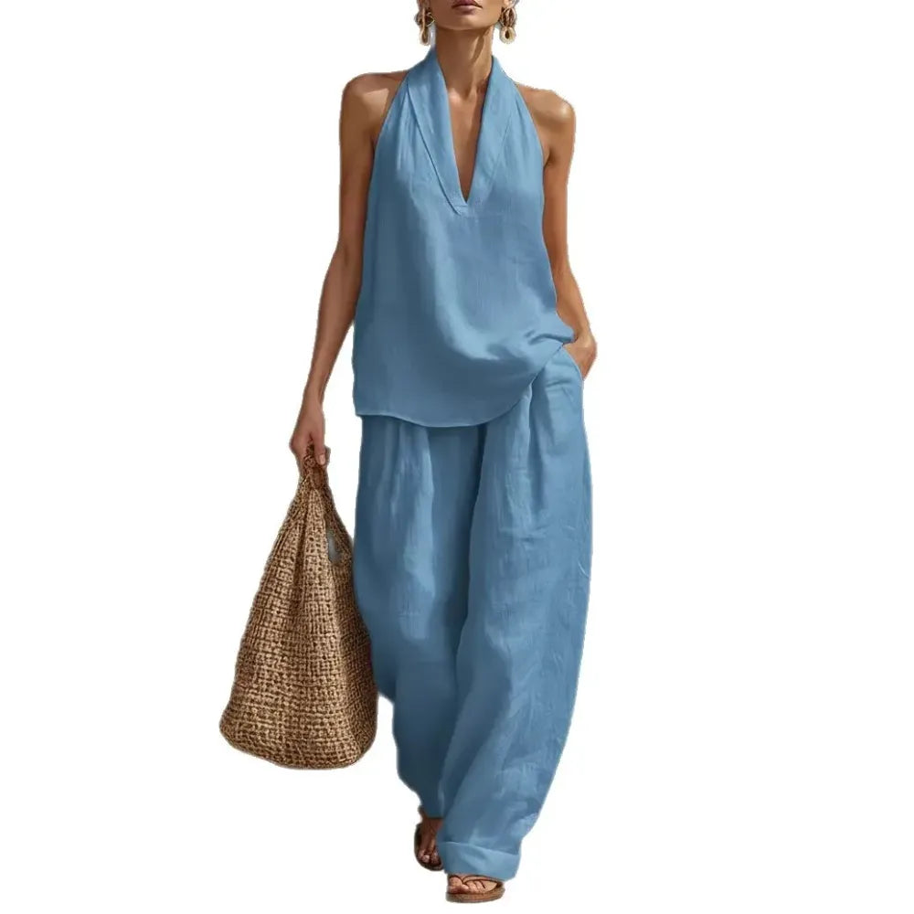 Boho Linen Two Piece Set - Perfect for Beach