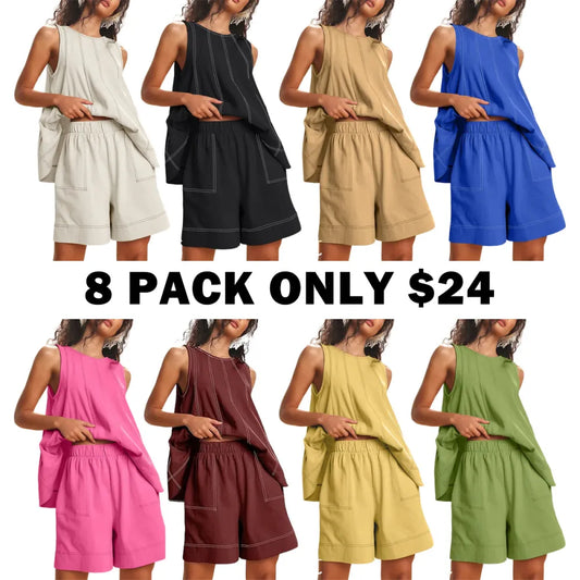 Women's Two Piece Outfit Cotton Matching Set