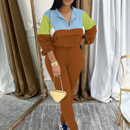 2-piece Colorblock Tracksuit Sets