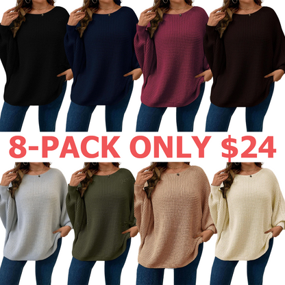 Fall Outfits, Casual Long Sleeve Jumper for Fall, Women's Plus Clothing for Daily Wear