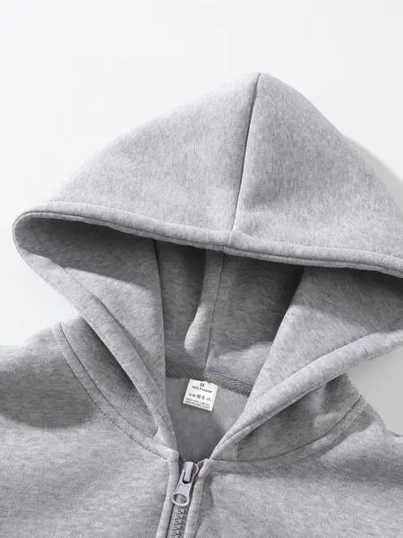 Plain Half Zip Drop Shoulder Essentials Hoodie