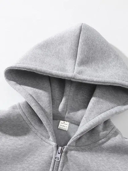Plain Half Zip Drop Shoulder Essentials Hoodie
