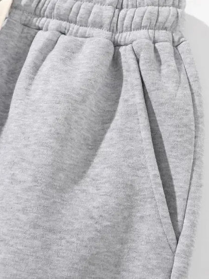 Men's Plain Two-piece Sweatsuit Set