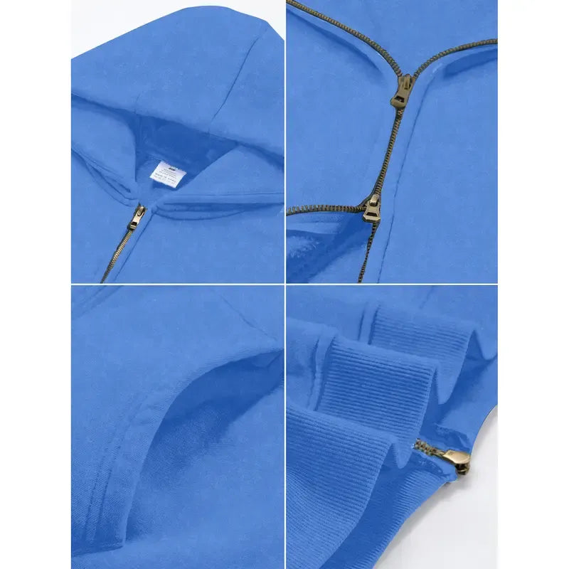 Men´s Hoodies Unisex Oversized Zip-Up Hoodie