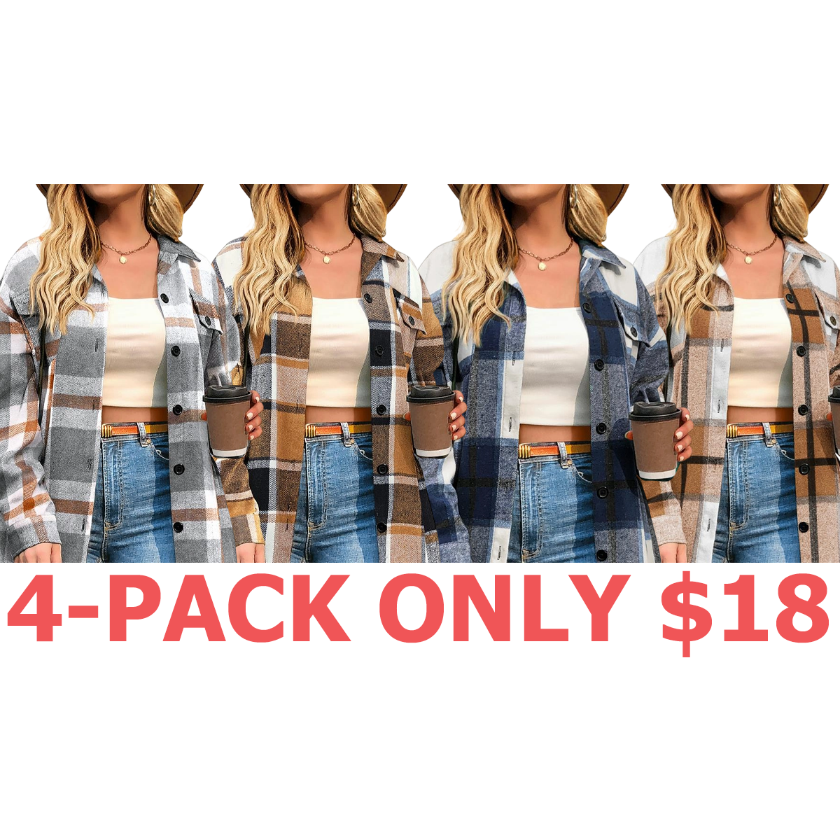 Women's Checkered Shirt Jacket