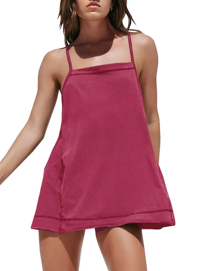 Women's Workout Tank Tops  Square Neck Tunics Loose Sleeveless Spaghetti Strap Athletic Shirts