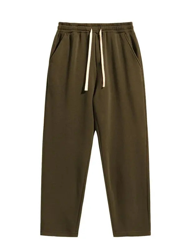 Men's Regular Fit Solid Drawstring Waist Sweatpants
