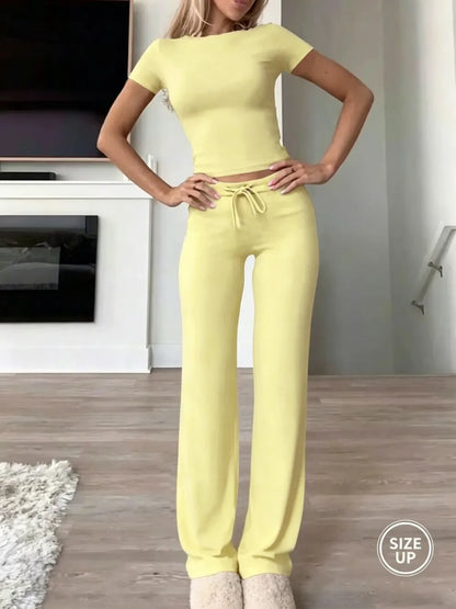 Two-Piece Set Plain Loungewear Set