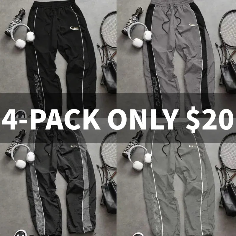 Men's Casual Sporty Long Pants, Loose Fit Elastic Cuff, Fashionable Print, Lightweight Fabric, Perfect for Daily Wear