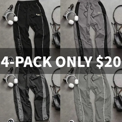 Men's Casual Sporty Long Pants, Loose Fit Elastic Cuff, Fashionable Print, Lightweight Fabric, Perfect for Daily Wear