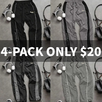 Men's Casual Sporty Long Pants, Loose Fit Elastic Cuff, Fashionable Print, Lightweight Fabric, Perfect for Daily Wear