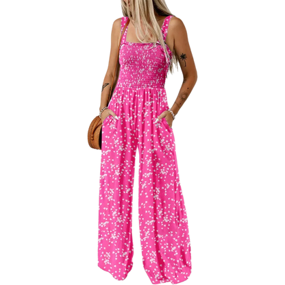Women's Casual Loose Overalls Sleeveless Printed Rompers