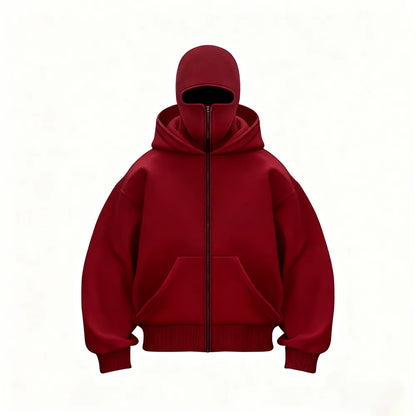 Zip Up Double Layer Hoodie