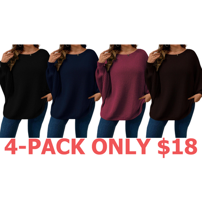 Fall Outfits, Casual Long Sleeve Jumper for Fall, Women's Plus Clothing for Daily Wear