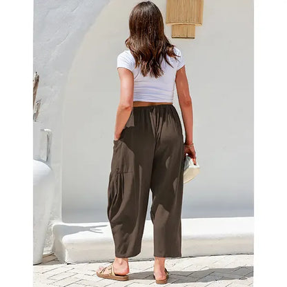 Women'S Linen Beach Harem Pants With Pockets