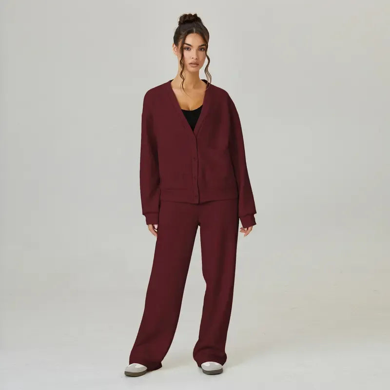 Women's Slouchy Solid Color Soft Two Piece Set