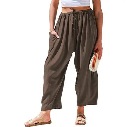 Women'S Linen Beach Harem Pants With Pockets